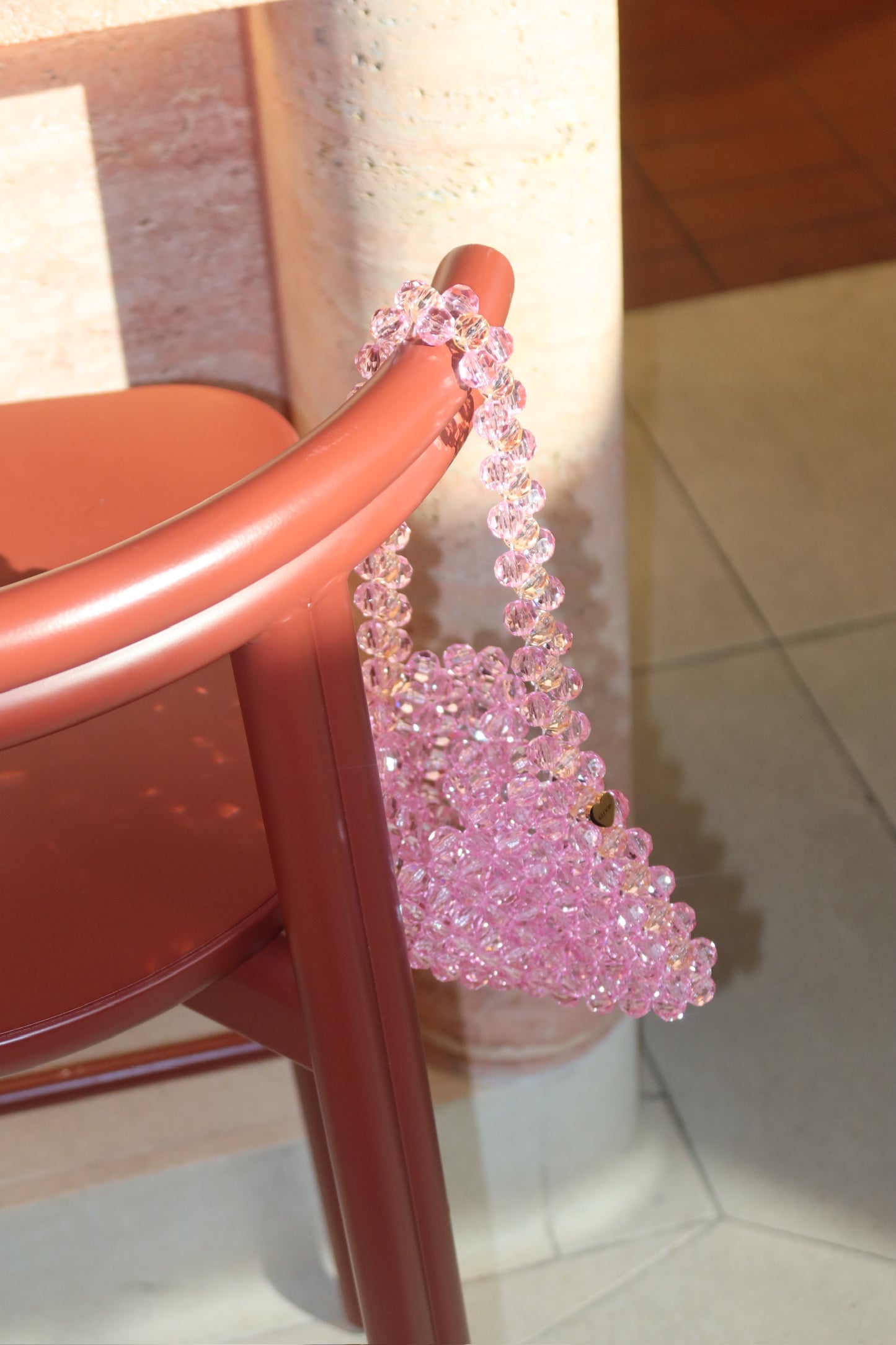 CORE Baby Pink Beaded Bag