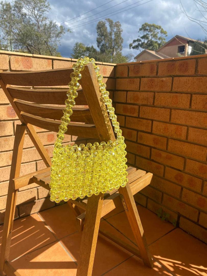 CORE Butter Yellow Beaded Bag