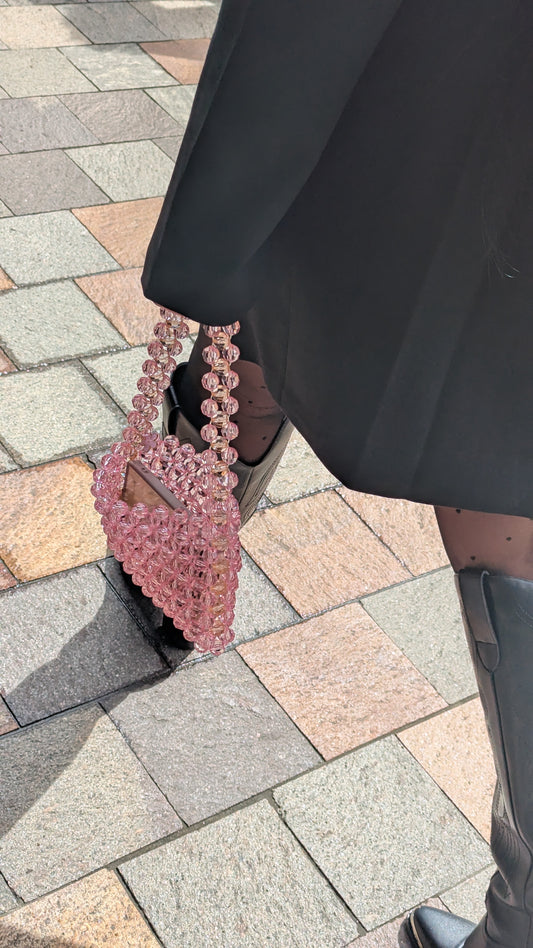 CORE Baby Pink Beaded Bag