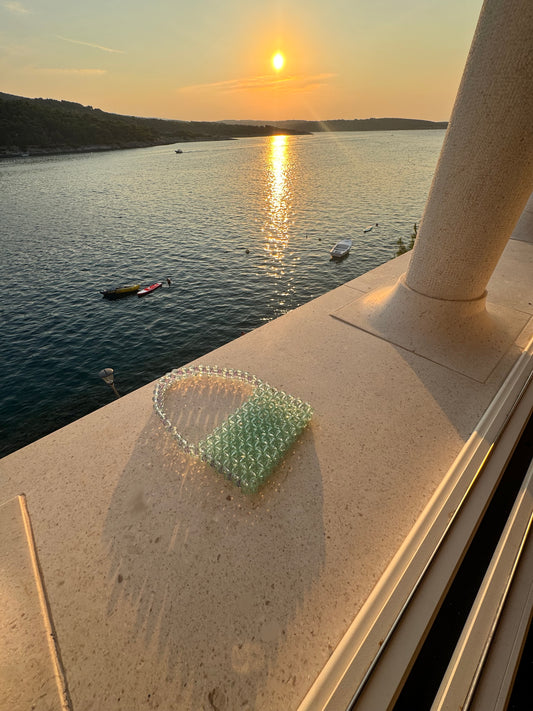 CORE Cyan Beaded Bag